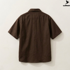 Premium Brown Embroidered Oversized Shirt – uuRaan Unisex Casual Streetwear