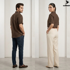 Premium Brown Embroidered Oversized Shirt – uuRaan Unisex Casual Streetwear