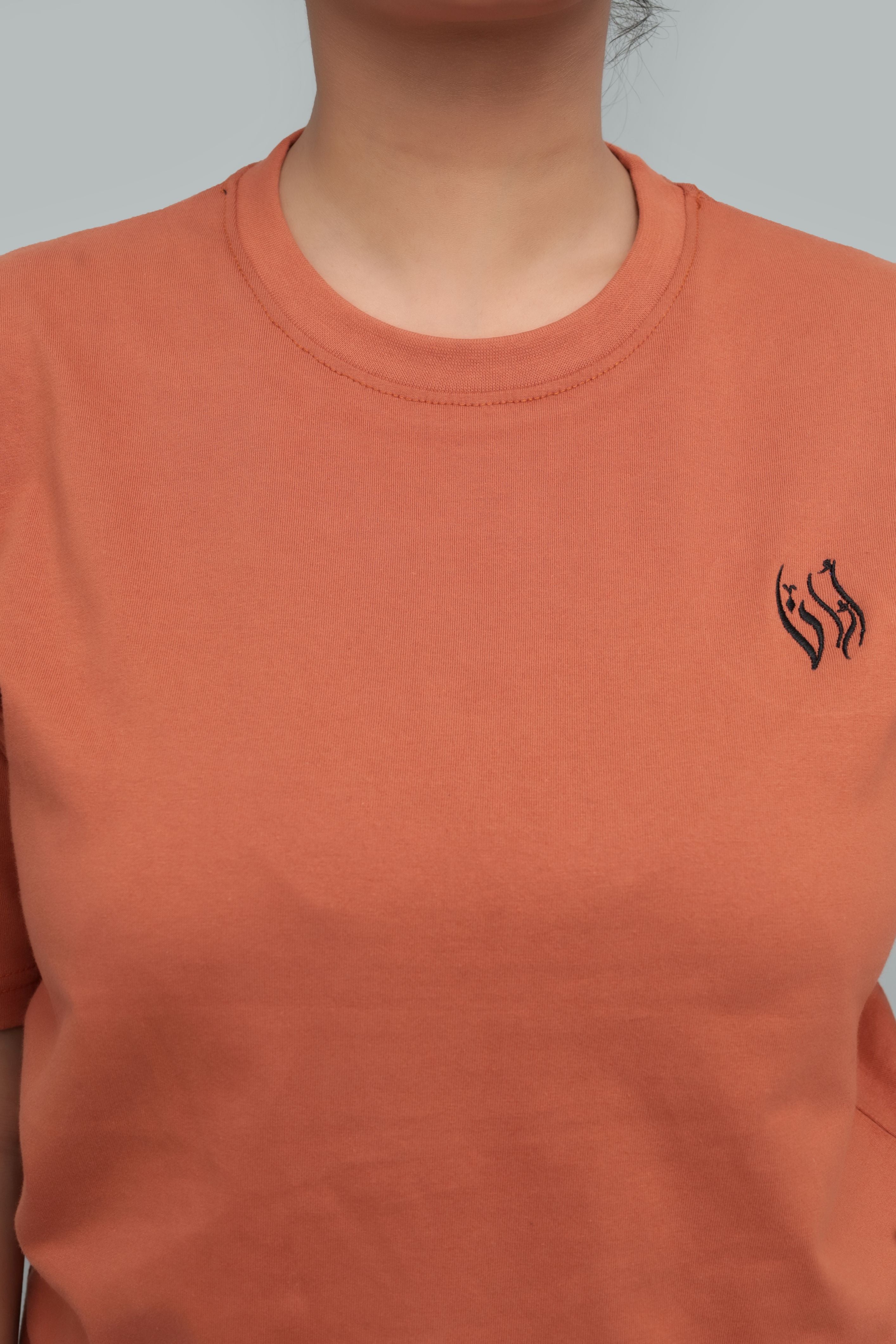 Unisex Rust Orange Minimal Logo T-Shirt – Premium Cotton | Everyday Comfort Fit