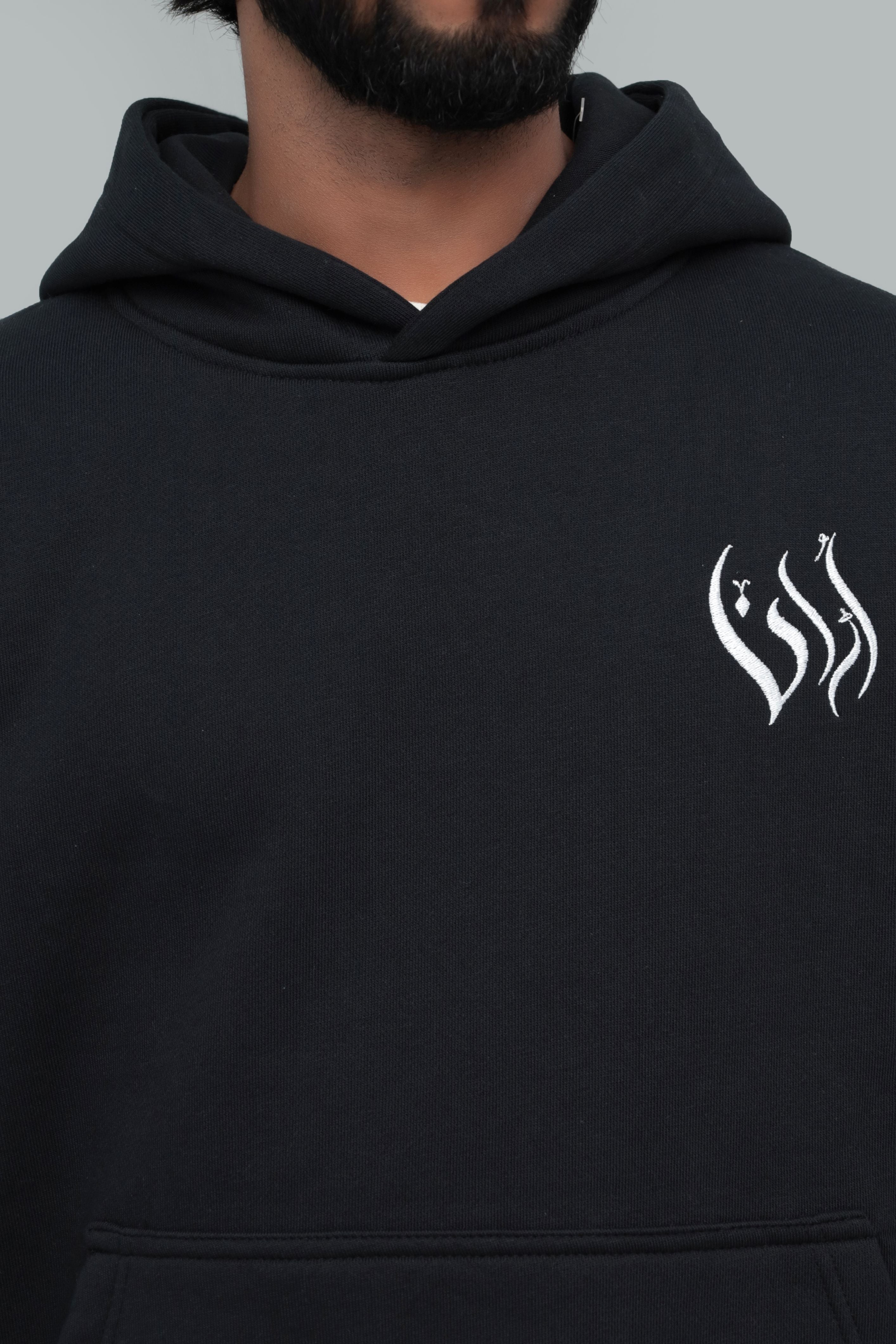 Unisex Premium Black Hoodie – Minimal Logo | Heavyweight Winter Wear
